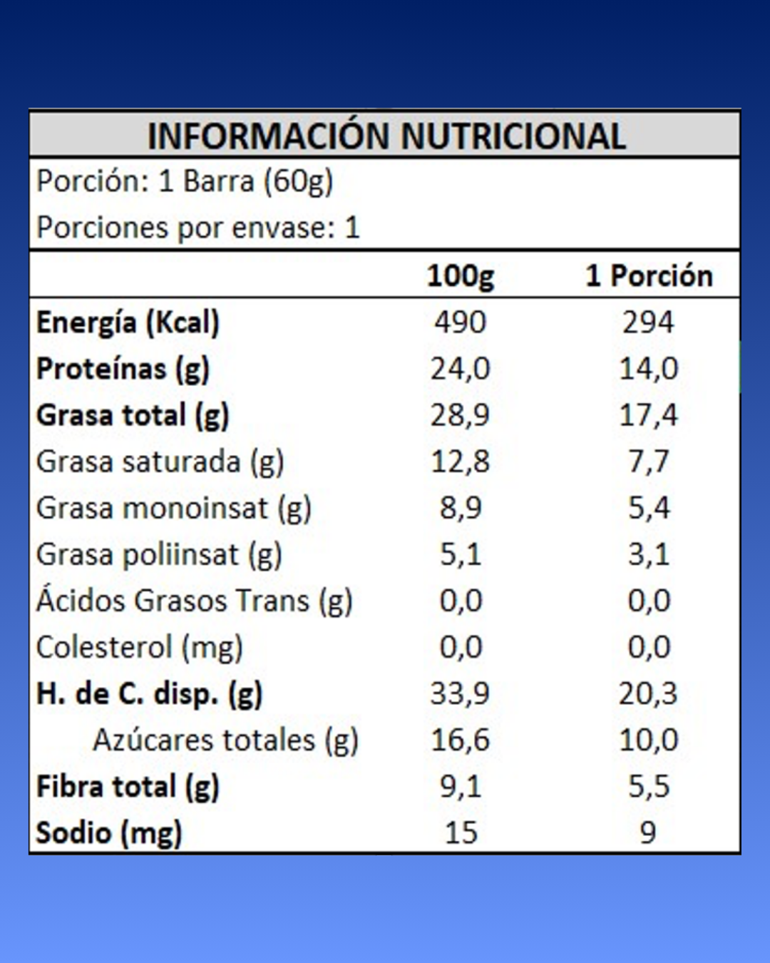 Barra de proteína sabor CHOCOLATE | 16 unidades