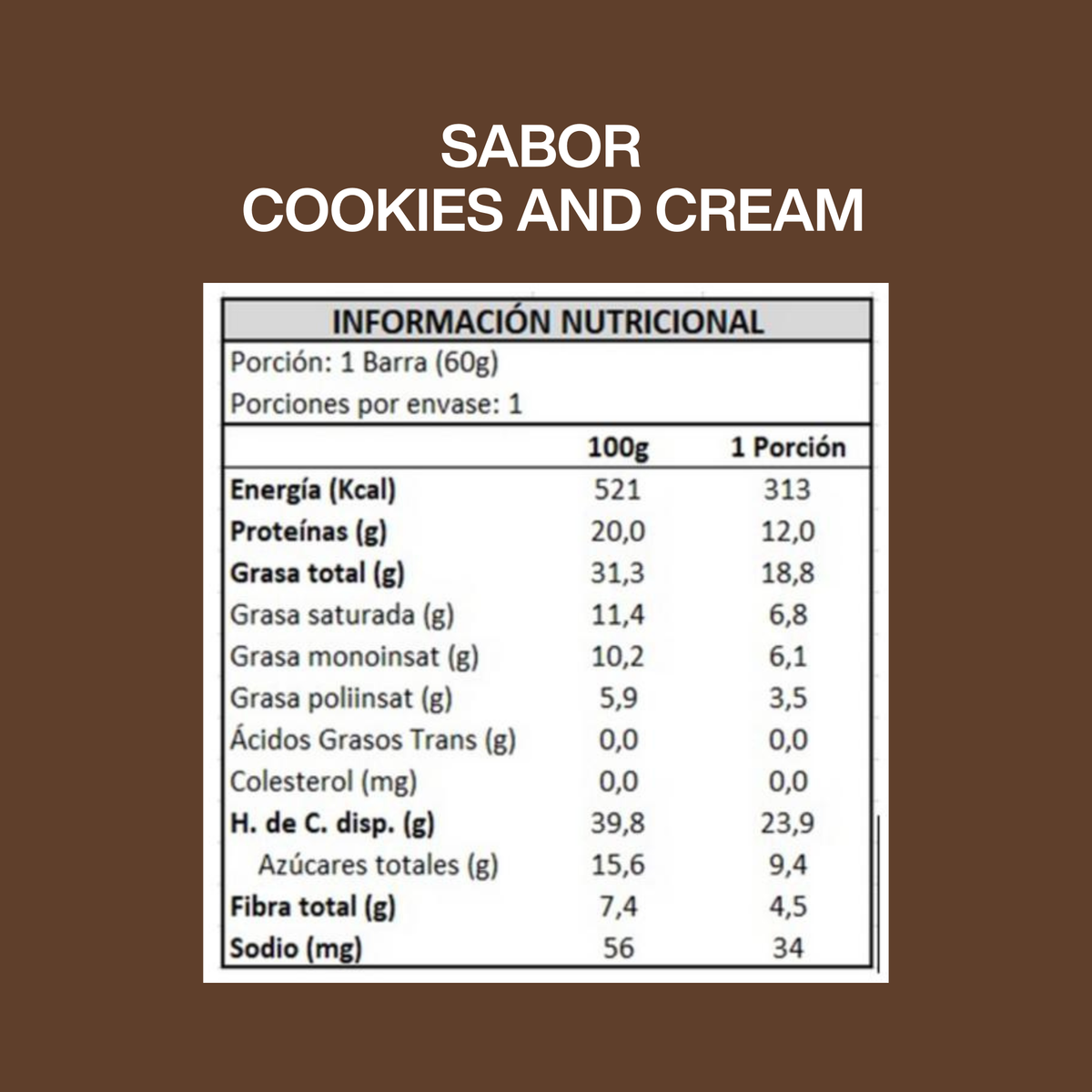 ¡NUEVO! Barra de proteína sabor COOKIES AND CREAM | 6 unidades