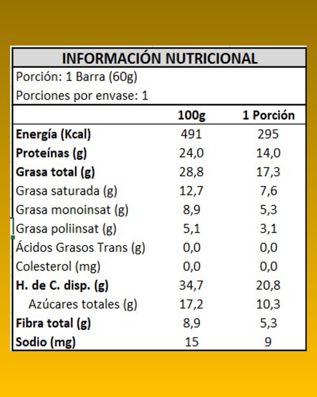Barra de proteína sabor PLÁTANO | 16 unidades